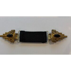 Vintage Style Art Deco Gold Tone Sleeve Garter Arm Band Black Cabochon Single